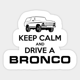 Keep Calm 79 Bronco Black Print Sticker